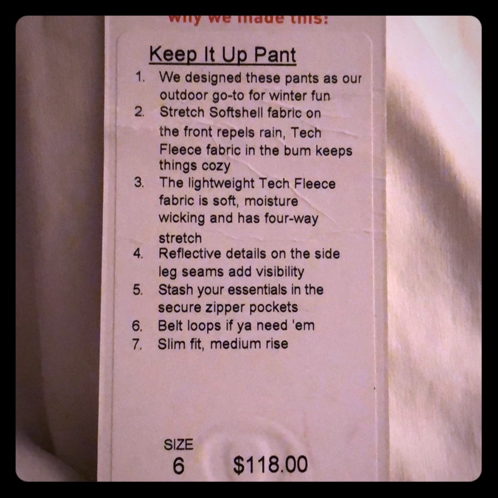 Lululemon Keep It Up Pant RARE 6 Black Softshell - Picture 12 of 13